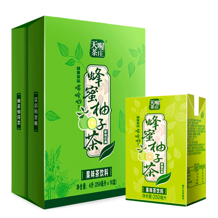 天喔茶庄 蜂蜜柚子茶 凉茶0脂肪果味饮料小包便携饮品250ml*16整箱装 菜管家商品