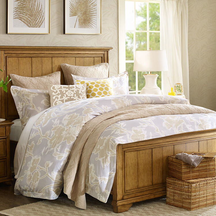 harborhouse全棉4040贡缎印花四件套美式家纺床上用品床单被套tanet