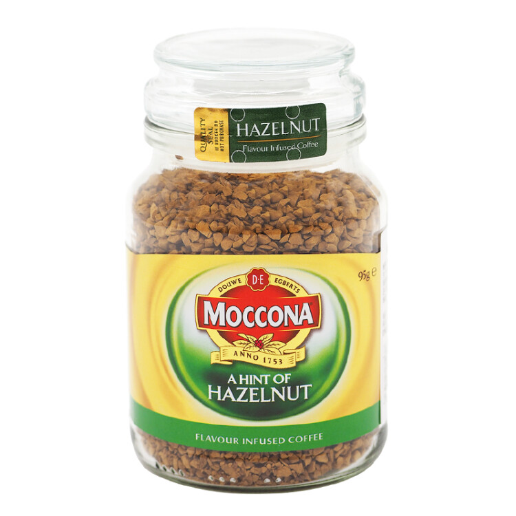 摩可纳Moccona 进口冻干速溶黑咖啡无蔗糖健身运动燃减 榛果风味95g 光明服务菜管家商品 