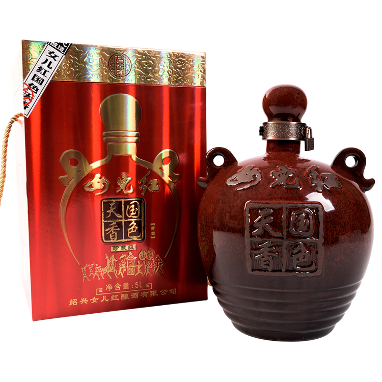 绍兴黄酒花雕酒坛装女儿红半干型黄酒国色天香5l酒厂自营