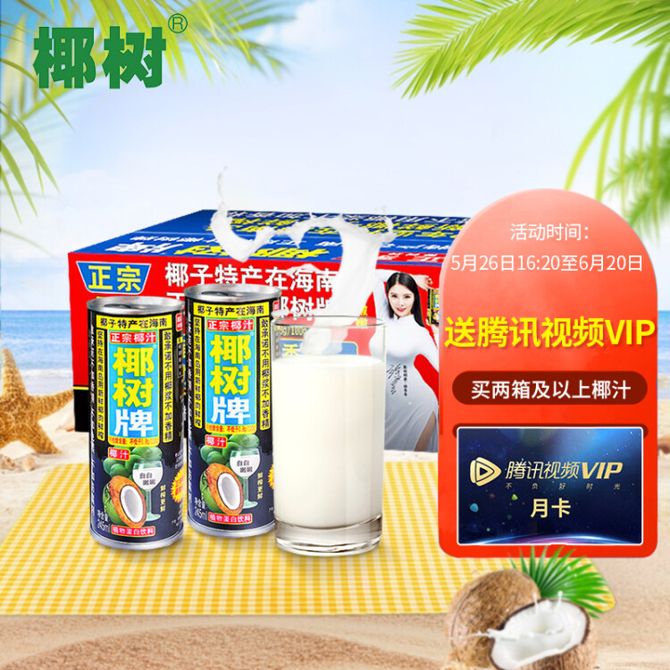 椰树牌正宗 椰子汁  245ml*24罐整箱装  植物蛋白饮料 菜管家商品