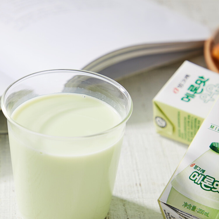 韩国进口 宾格瑞（BINGGRAE）哈密瓜味牛奶饮料200ml*6  新老包装随机发 光明服务菜管家商品 