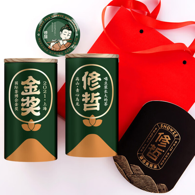 修哲烏龍茶金獎(jiǎng)青心臺(tái)灣高山烏龍清香特級(jí)128g茶葉送禮 光明服務(wù)菜管家商品