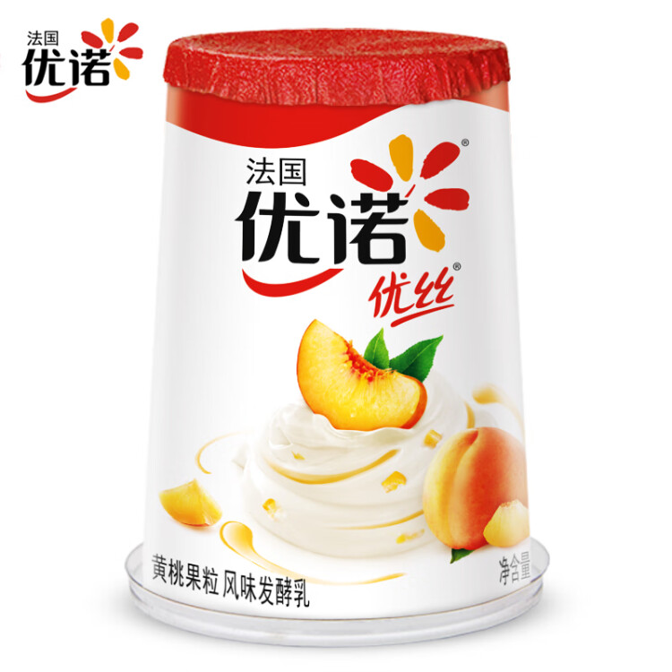 優(yōu)諾（yoplait）優(yōu)絲果粒黃桃味酸奶135gx3杯 家庭分享裝 低溫酸牛奶 風(fēng)味發(fā)酵乳 菜管家商品