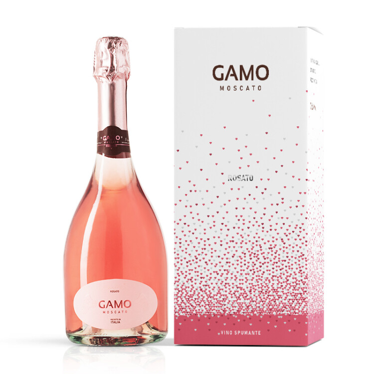卡伯纳 意大利进口卡摩GAMO莫斯卡托桃红起泡酒气泡葡萄酒750ml无香槟杯 光明服务菜管家商品 