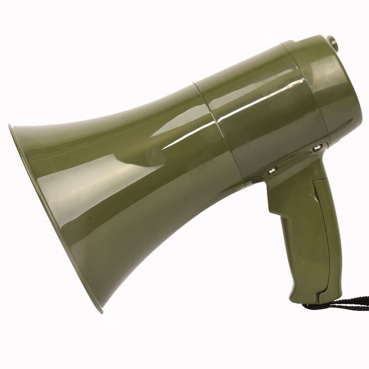 鲸歌迷彩喊话器手持扩音器喇叭军绿色户外宣传电筒照明扬声器大声公