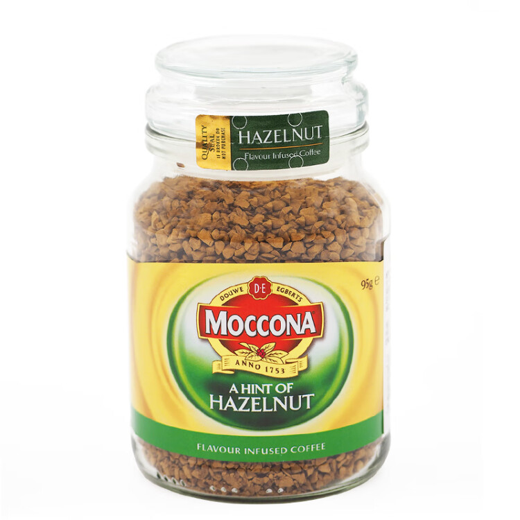 摩可纳Moccona 进口冻干速溶黑咖啡无蔗糖健身运动燃减 榛果风味95g