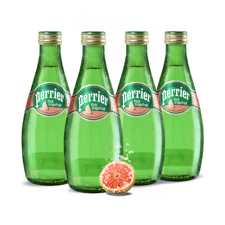 Perrier巴黎水（Perrier）法国原装进口 气泡矿泉水 西柚味330ml*24瓶 光明服务菜管家商品