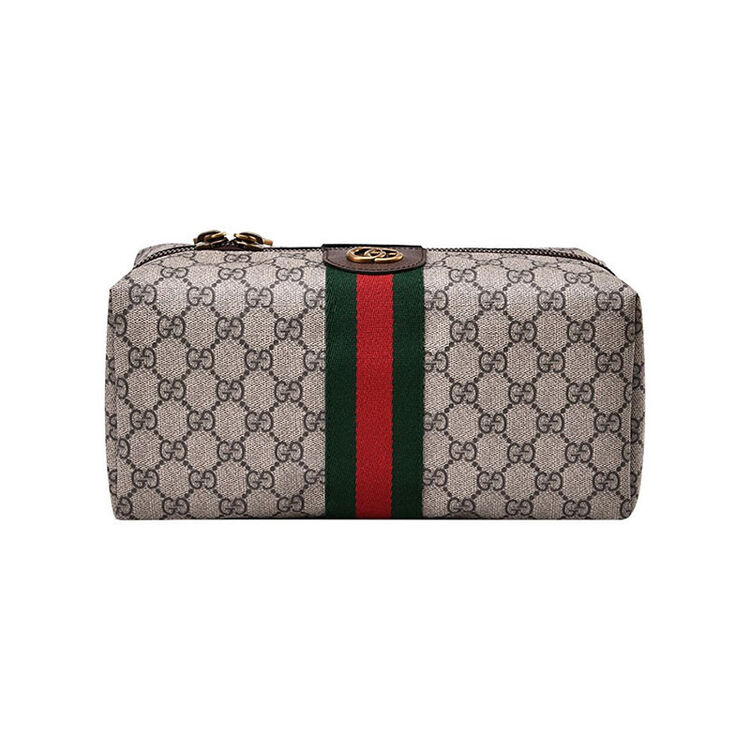 古驰gucci 女包 ophidia系列棕色帆布手拿包 572767 9ik3t 8745 送