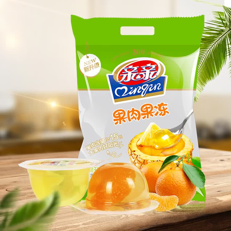 亲亲蜜桔凤梨果肉果冻520g果冻0脂肪休闲儿童零食独立小包装