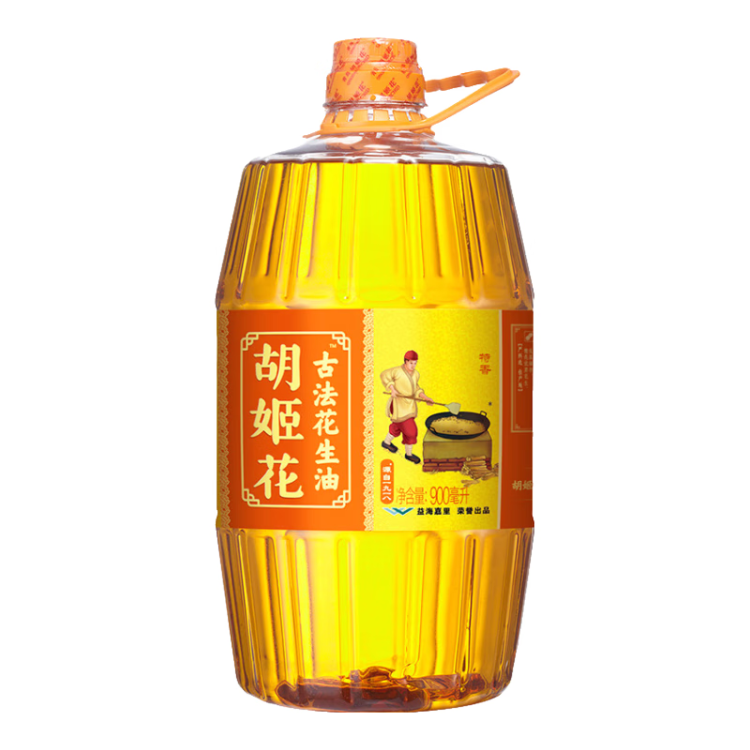 胡姬花 食用油 壓榨一級(jí) 古法花生油900ML（新老包裝隨機(jī)發(fā)貨） 菜管家商品