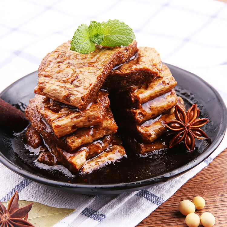 口水娃素牛排混合味500g手撕素肉豆干素食辣条怀旧小吃休闲零食 光明服务菜管家商品