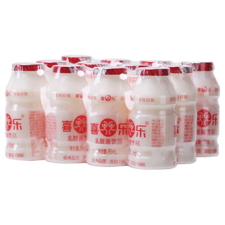 喜乐乳酸菌发酵饮品乳酸含乳儿童饮料95ml*24瓶 光明服务菜管家商品