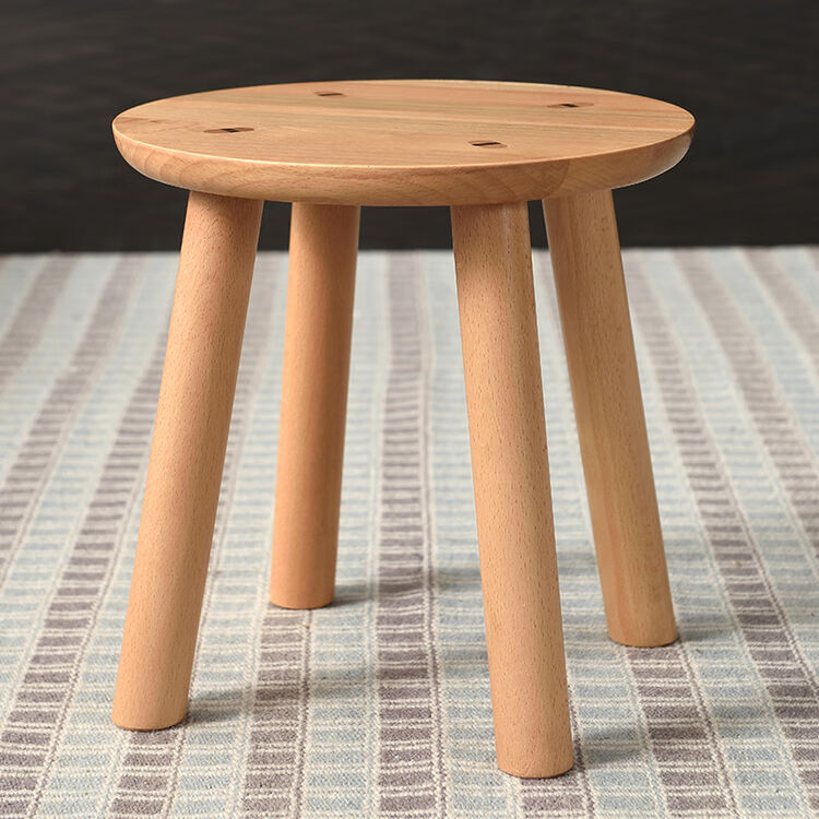家逸实木凳子家用小圆凳换鞋凳创意时尚茶几凳榉木矮板凳【图片 价格 
