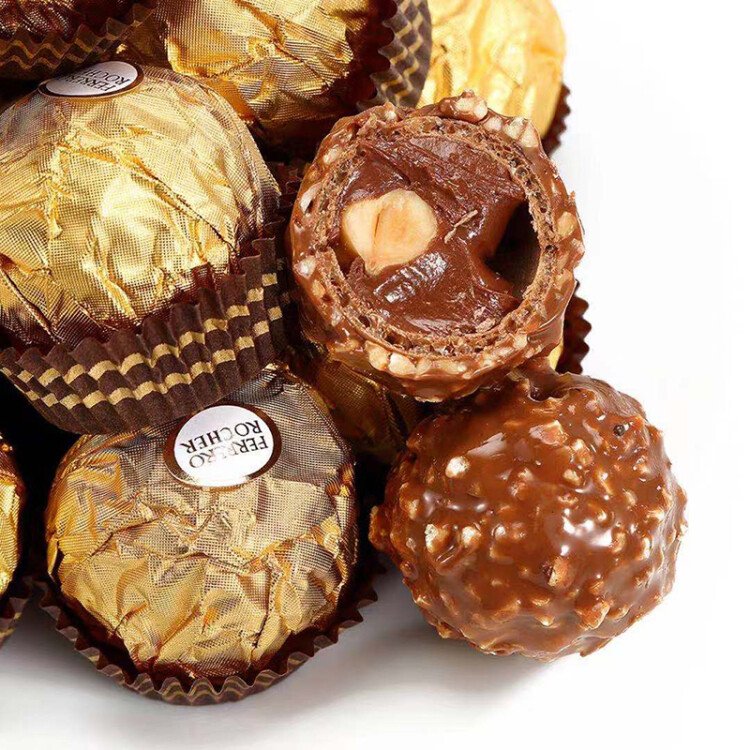 费列罗（FERRERO）榛果威化糖果巧克力制品16粒礼盒装200g 喜糖零食520送礼 光明服务菜管家商品 