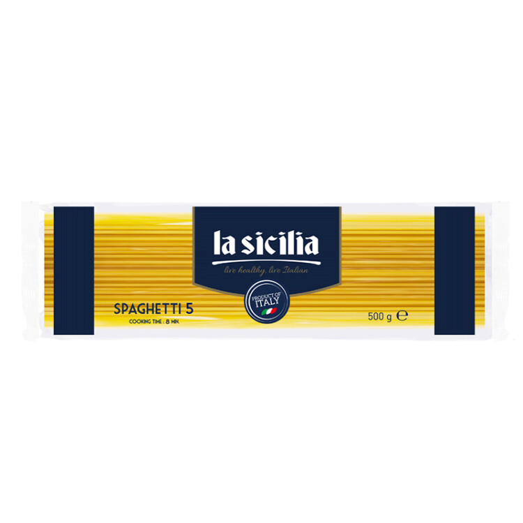lasicilia（辣西西里）意大利进口意大利面5#直条意粉意面500g*2袋 通心粉 光明服务菜管家商品 