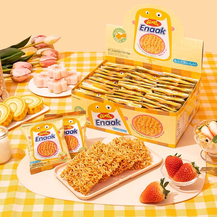 GEMEZ小鸡面干脆面烧烤鸡肉味16g*30袋印尼进口方便面点心面年货送礼 菜管家商品