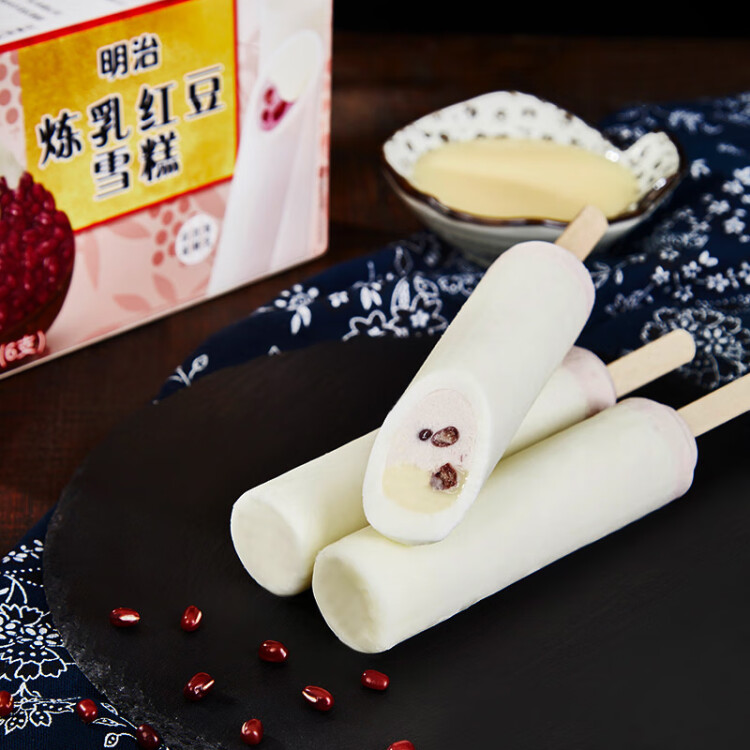 明治（meiji）炼乳红豆雪糕 64g*6支 彩盒装 光明服务菜管家商品