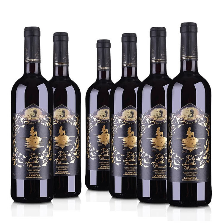 西班牙安徒生美人鱼干红葡萄酒750ml6西班牙红酒整箱装干红