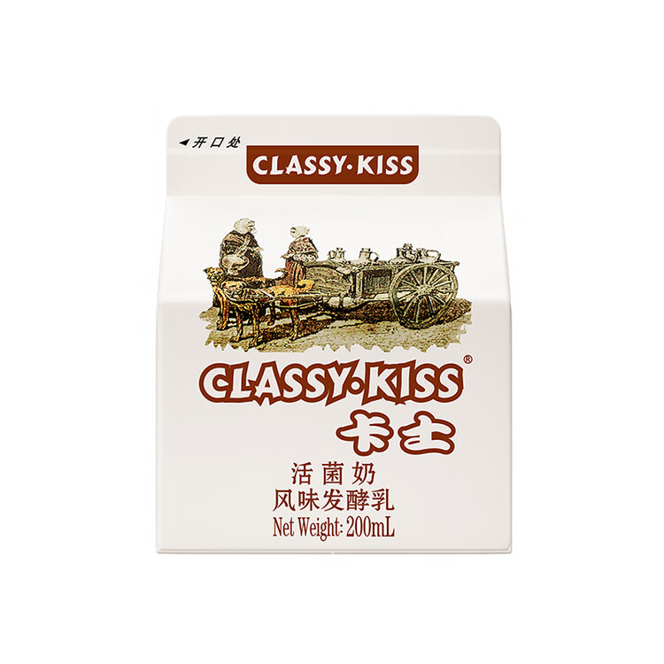卡士（CLASSY.KISS）活菌酸奶 风味发酵乳 200mL*6盒 低温酸奶 原味酸奶 菜管家商品