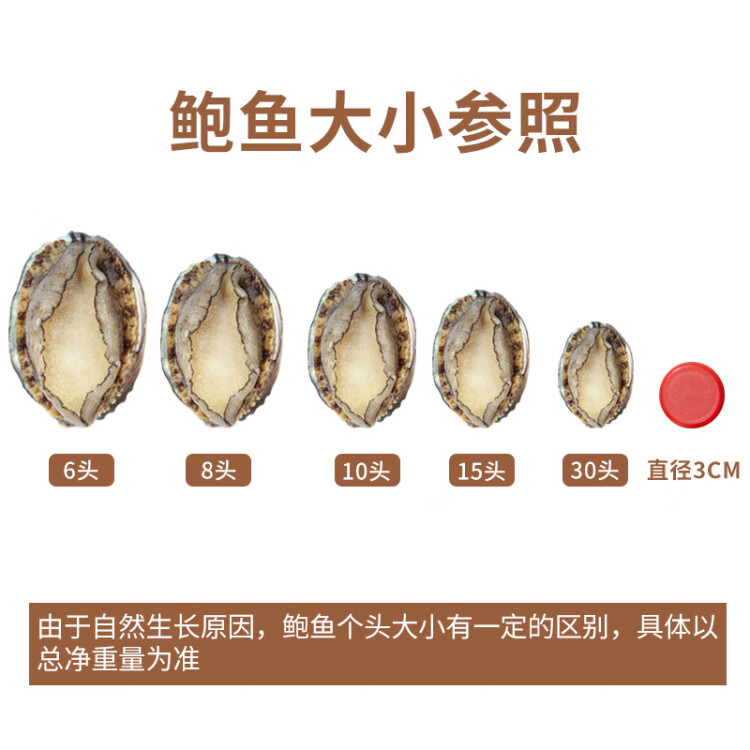 海鲜世家 福建冷冻大鲍鱼360g 8粒 火锅 烧烤食材 生鲜 贝类 菜管家商品