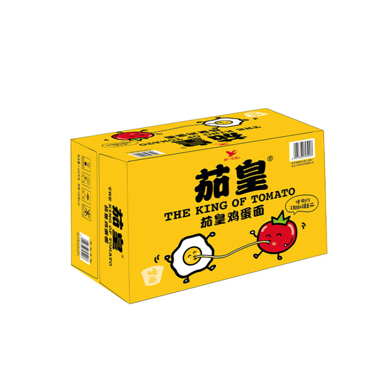 统一 茄皇新疆番茄鸡蛋面 120g桶面*12桶  方便面 整箱装 菜管家商品