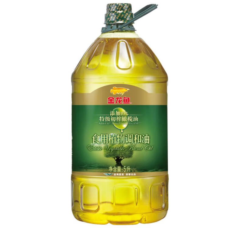 金龍魚 食用油添加10%初榨橄欖 食用植物調和油5L （新老配方隨機發貨）