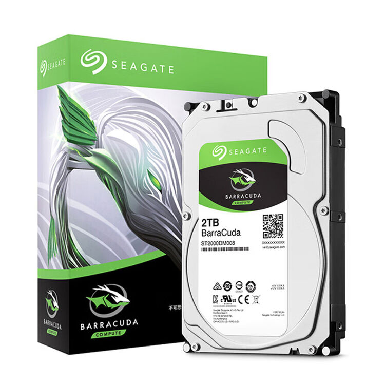 希捷(Seagate)2TB 256MB 7200RPM 台式机机械硬盘 SATA接口 希捷酷鱼BarraCuda系列(ST2000DM008 ...