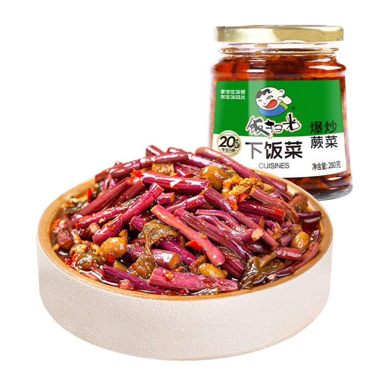 飯掃光 榨菜 爆炒蕨菜280g 下飯菜香辣咸菜泡菜  拌飯拌面調(diào)味料 菜管家商品