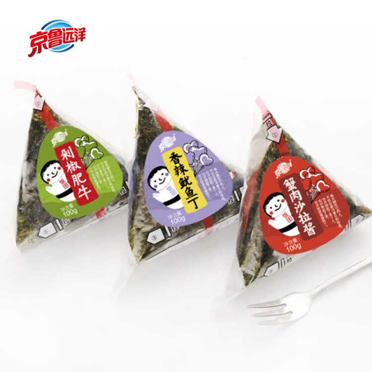 京鲁远洋 国产冷冻饭团组合5种口味500g5枚方便菜海鲜水产儿童早餐寿司 光明服务菜管家商品 