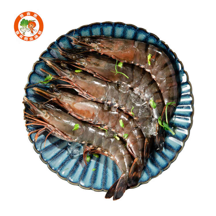 首食惠 马来西亚活冻黑虎虾 800g/盒 21-25只  海鲜水产 光明服务菜管家商品 