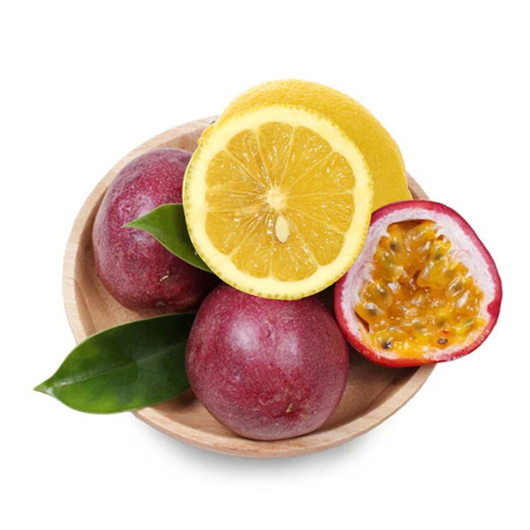 活力拍檔 鮮吃榨汁組合（4個廣西百香果+2個黃檸檬）生鮮水果