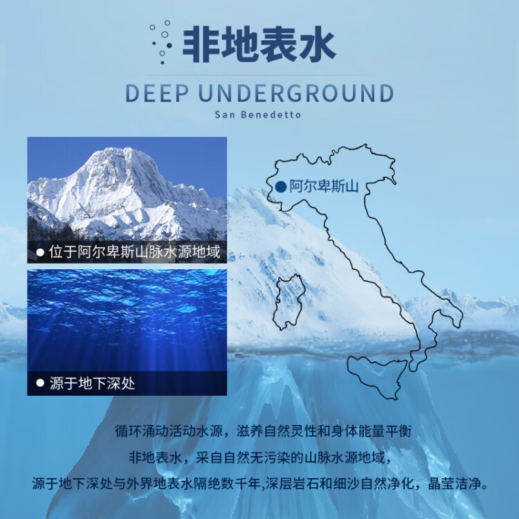 圣碧涛（San Benedetto）意大利进口 饮用天然水 1.5L*6 （新老包装交替发货） 菜管家商品