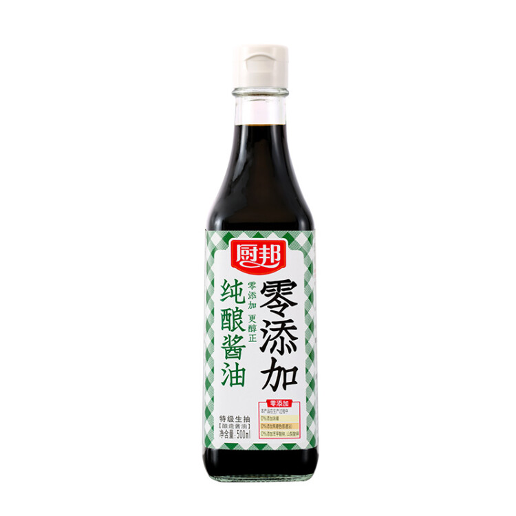 厨邦酱油 纯酿系列 生抽 酱油【特级酱油零添加】500ml 点蘸蒸煮提鲜 光明服务菜管家商品