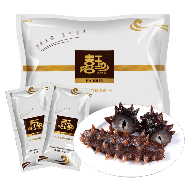 喜玉大连即食海参 500g 10-15只 固形物80%以上 简装 辽刺参 菜管家商品