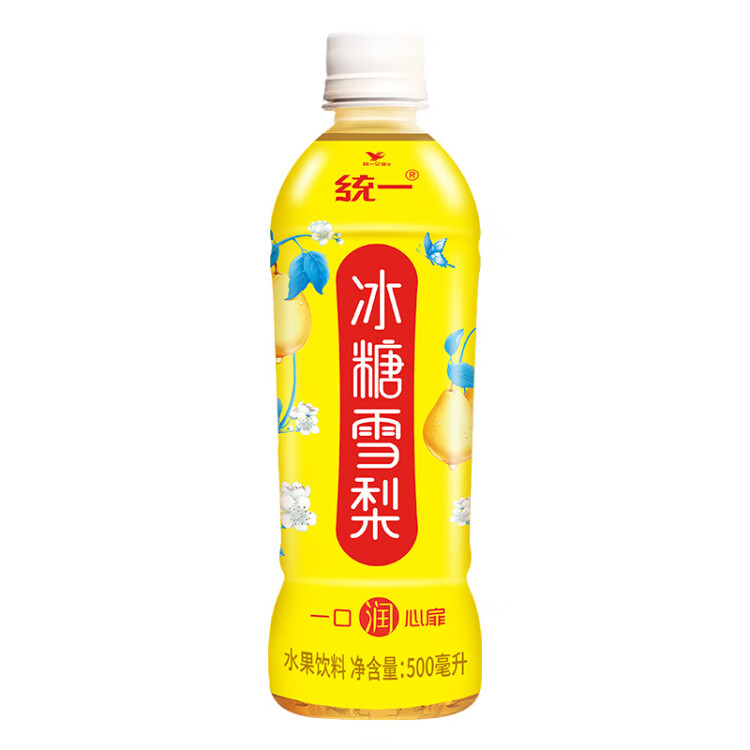 统一 冰糖雪梨（梨汁饮料） 500ml*15瓶 整箱装 菜管家商品