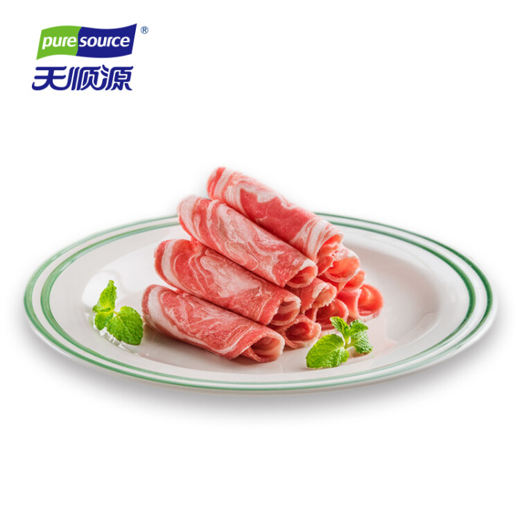 天顺源 佳选羔羊肉卷 400g 火锅炒菜食材 国产清真羊肉 光明服务菜管家商品 