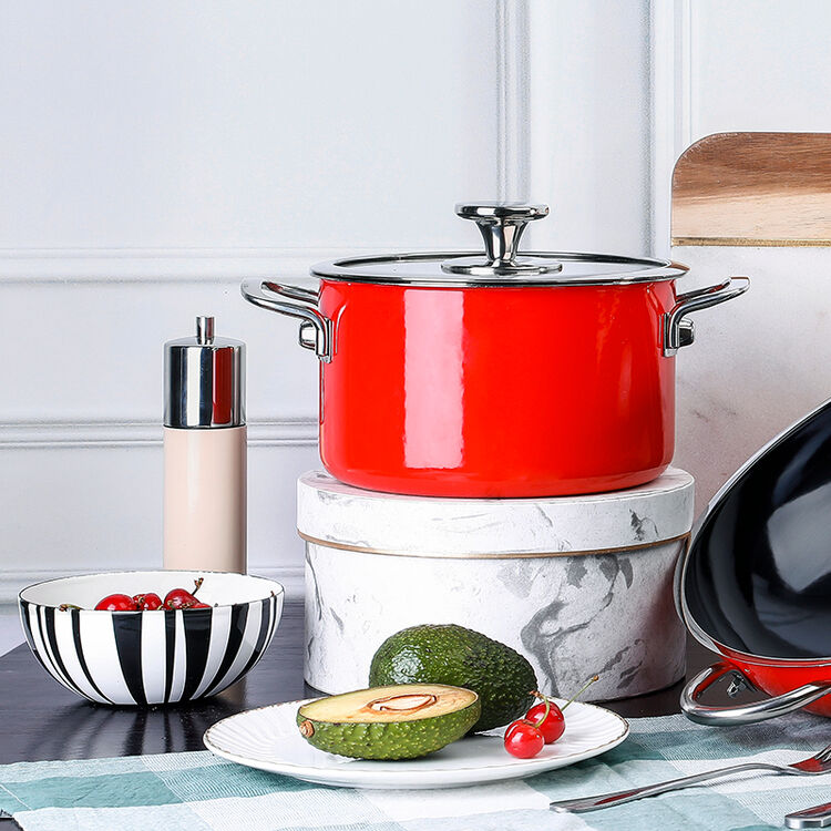 汤锅 珐琅彩锅 不粘锅 珐琅锅 炖锅 德国进口珐琅 红色 3