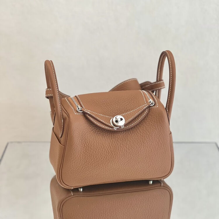 【二手99新】未使用 爱马仕（Hermes）mini lindy女士单肩斜挎包 金棕银扣tc皮B刻【图片 价格 品牌 评论】-京东