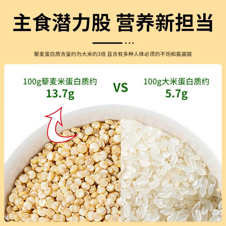 悦谷百味白藜麦1kg（五谷杂粮 黎麦米 代餐轻食 粗粮粥米 大米伴侣） 菜管家商品