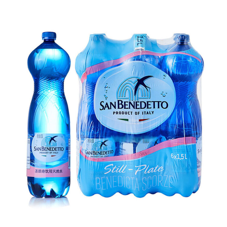 圣碧涛（San Benedetto）意大利进口 饮用天然水 1.5L*6 （新老包装交替发货） 菜管家商品