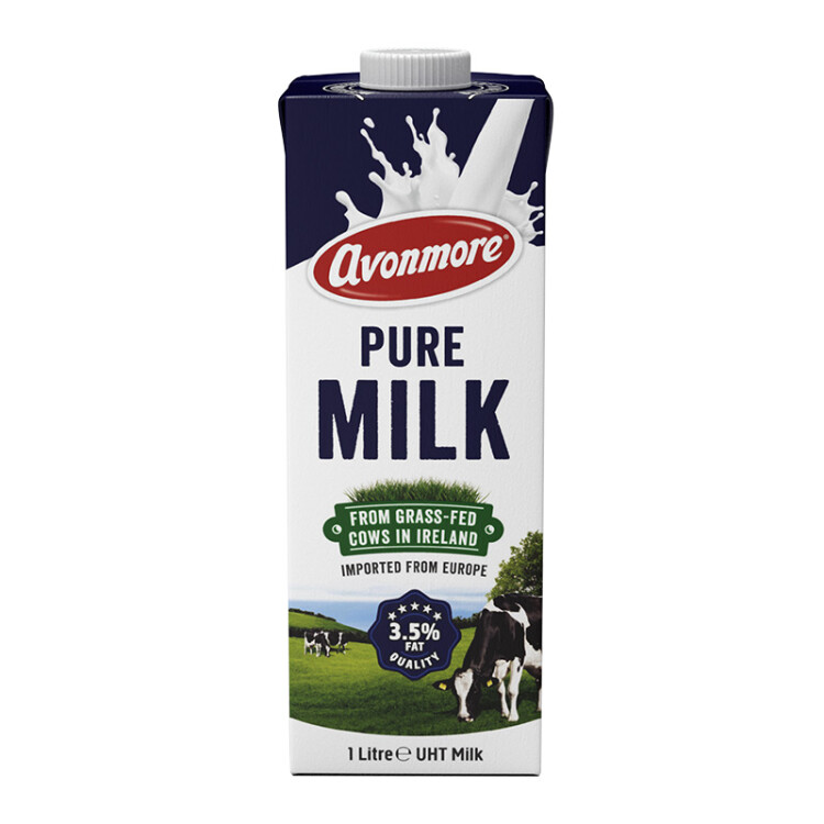 艾恩摩尔（AVONMORE）爱尔兰进口牛奶  全脂牛奶 进口草饲 1L*6 整箱装 光明服务菜管家商品 