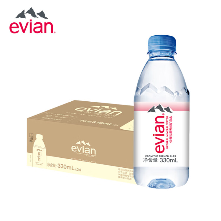 依云（evian）330ml*24瓶饮用水高端矿泉水 会议商务用水 菜管家商品