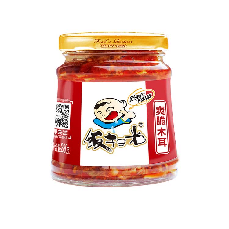 饭扫光 榨菜 爽脆木耳280g 下饭菜 香辣咸菜泡菜 拌饭拌面调味料 菜管家商品