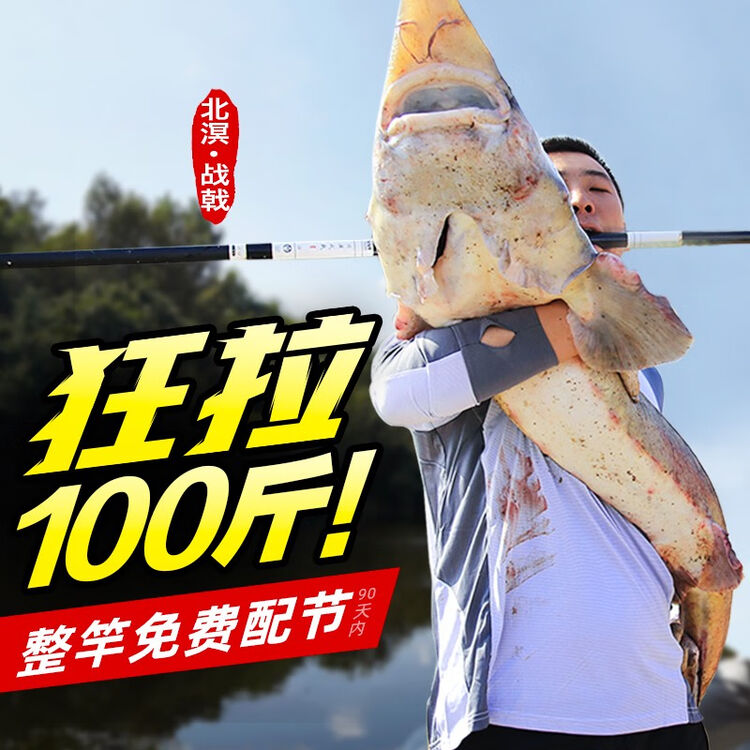 北溟鱼 鱼竿黑坑竿战戟二代大物竿青鱼竿28调超硬巨物长竿9/10米打窝