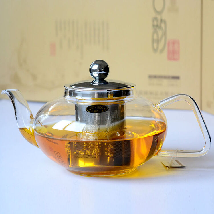 雅风 耐高温加厚玻璃泡茶壶 带不锈钢过滤网 400ml