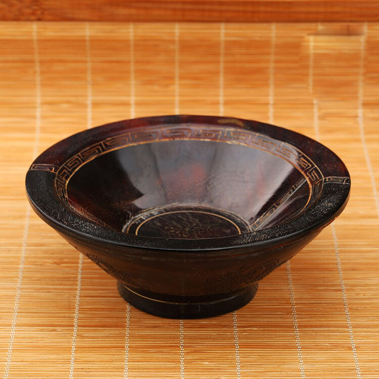 【m宓蝶】 酒杯 马蹄大酒碗 带鱼子纹理仿古饭碗 雕龙复古文玩收藏