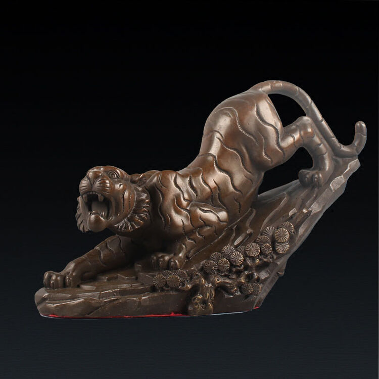 皇顺 铜老虎铜器下山虎铜雕十二生肖虎摆件虎啸山河 大号