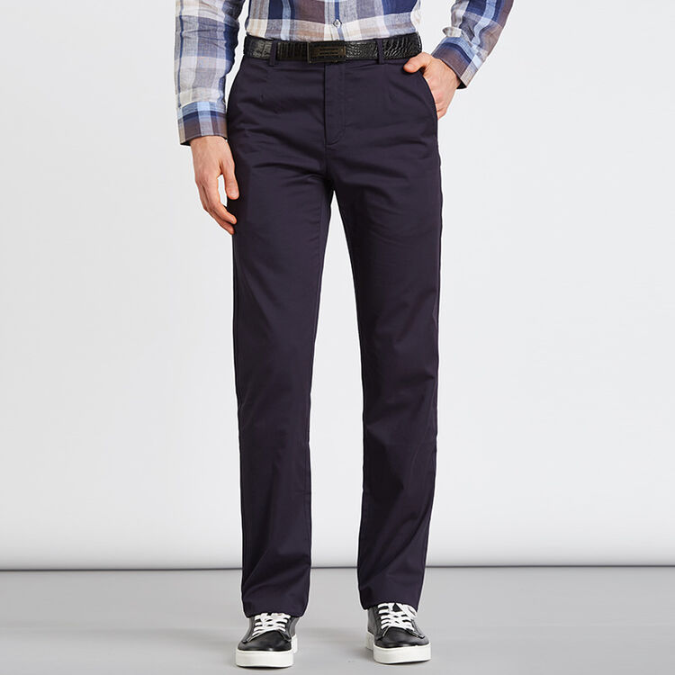 satchi/沙驰男装秋款新品休闲裤商务休闲男裤男士直筒长裤子 深蓝 30