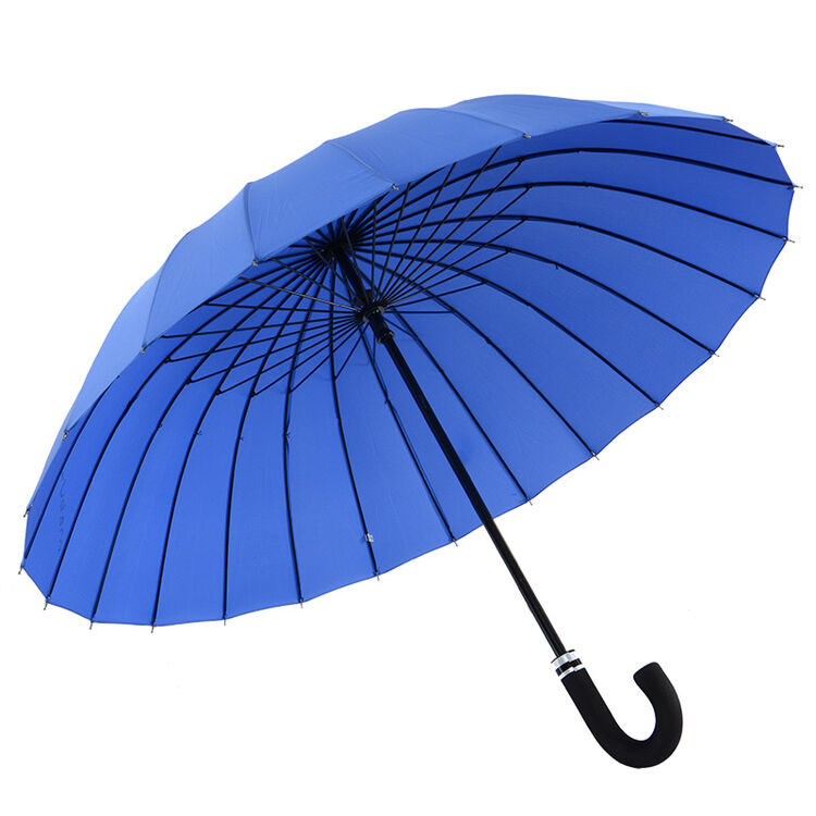 mli 超大防风24骨雨伞遮阳伞 长柄弯把双人弹性公主伞 宝蓝色